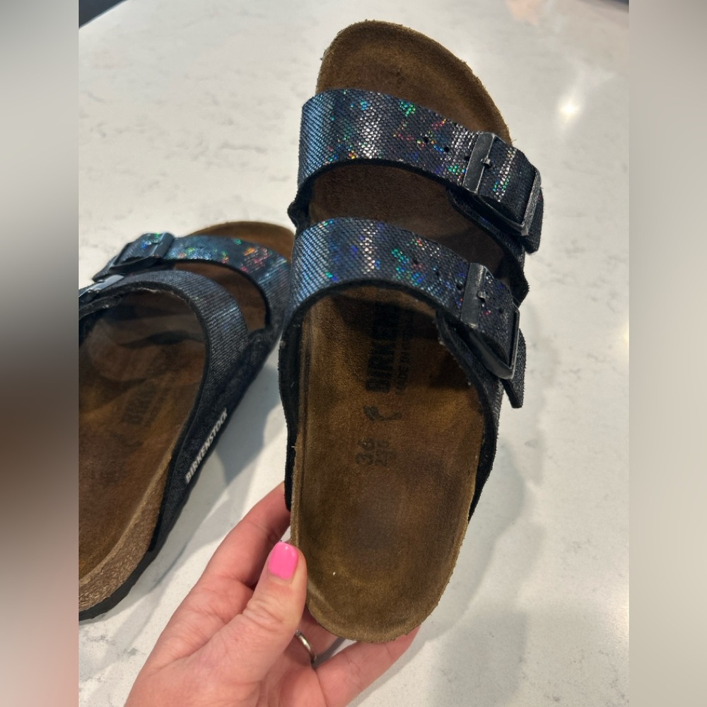 Birkenstock Holographic Black Sandals - Size 36